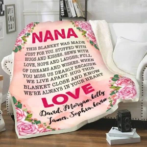Nana We Are Always In Your Heart Blanket, Blanket With Lovely Message To Nana - Picture 1 of 5
