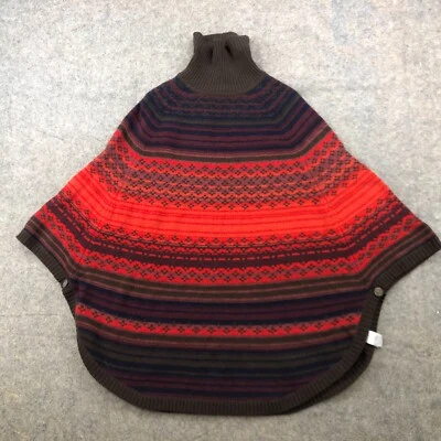Poncho Coldwater Creek para mujer XS/pequeño Fair Isle mezcla de lana suéter cuello alto Foto 1 de 4