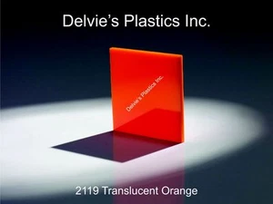 3/16" 2119 Translucent Orange Cell Cast Acrylic Sheet 12" x 12 - Picture 1 of 1