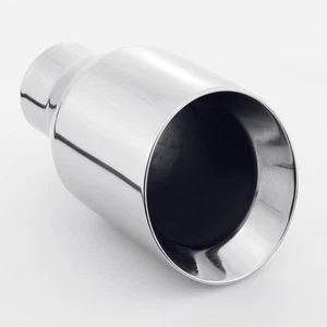 2.25" inlet 4" outlet 7" length Dual Wall Slant 304 Stainless Steel Exhaust Tip - Picture 1 of 11