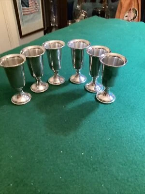 Vintage Sterling Silver Towle Cordial Goblets Weighted Set of 6 Foto 1 de 4