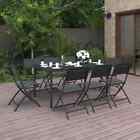 Outdoor Dining Set Steel Patio Garden Table Chair Furniture 7/9 Piece Vidaxl