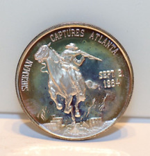 .999 Silver Coin History of the Civil War  25.35 Grams Sherman Atlanta
