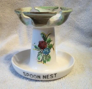 Spoon Rest  "Spoon Nest"  Hold 4 Spoons - 3 3/8" Tall - Imagen 1 de 5