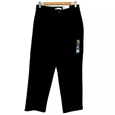 Pantalones de mezclilla rectos Sonoma Goods for Life negros a cuadros tiro alto talla 9/29W Foto 1 de 4