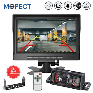 MOPECT Funk Kabellos Nummernschild Rückfahrkamera + 7 Zoll Monitor LKW KFZ Auto - Bild 1 von 12
