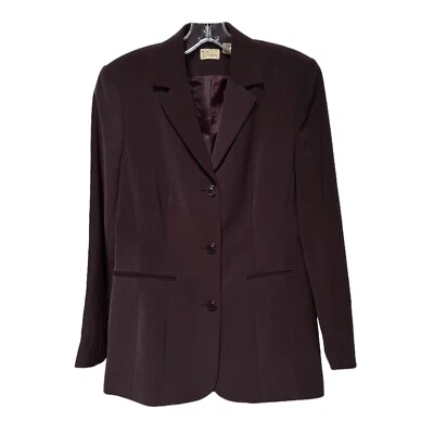 NUEVO CON ETIQUETAS Chaqueta Blazer Caslon Petite Tres Botones Cuello Muesca Ciruela Talla 6P Foto 1 de 4