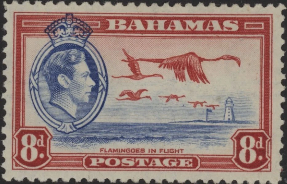 Estampillas Bahamas Jorge VI 8d sello ultramarino y escarlata SG 160 como nuevas Foto 1 de 1