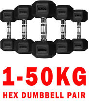 Hex Metal Dumbbells Rubber Encased Weights Sets Hexagonal Dumbbell Gym Tricep