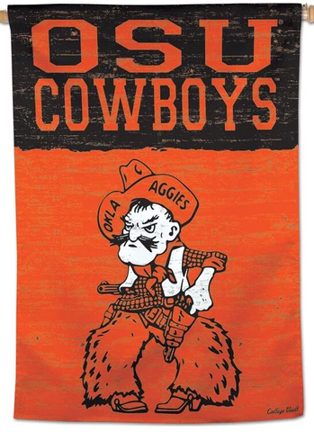 OKLAHOMA STATE COWBOYS Retro 1950s-Style Official NCAA Team 28x40 BANNER Flag Cover