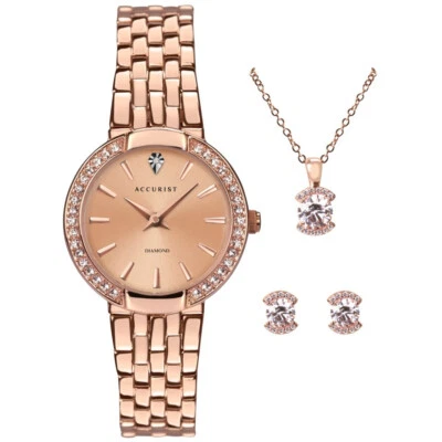 Novo relógio masculino Smart Accurist ouro rosa e cerâmica mostrador de diamante real 7343 Rp £ 240 - Imagem 1 de 2