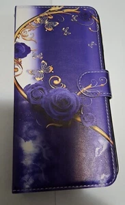 WALLET TYPE LEATHER PATTERN CARD HOLDER STAND CASE GALAXY PHONE COVER - Picture 1 of 3