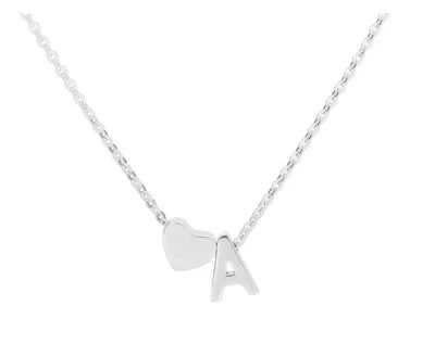 Halskette Damenkette Kette Damen Gold Silber Buchstaben Namenskette Herzkette - Bild 1 von 4