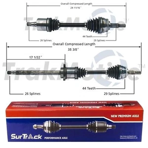 2 Front CV Axle Shafts SurTrack Set for Nissan Altima Maxima FWD 04-06 AutoTrans - Picture 1 of 1