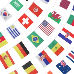 Anley 32 Länder Schnurflagge, internationales Jagdwimpelbanner 32 Flaggen - Bild 1 von 6