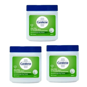 3x Curalene Petroleum Jelly Aloe Vera 225ml Hydrate Skin Dermatologically Tested - Picture 1 of 4