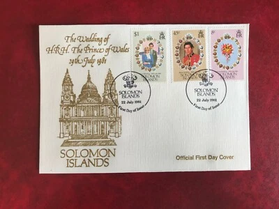 Islas Salomón 1981 FDC PRÍNCIPE CHARLES PRINCESA DIANA BODA REALEZA ELIGE 1 Foto 1 de 2