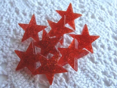 Vintage Button lot Novelty JHB Red Glitter Hearts 1999 USA Salesman Sample NOS - Image 1 of 4