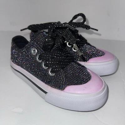 Roebuck & Co. Zapatos deportivos brillantes con cordones para niñas pequeñas talla 8 nuevos Foto 1 de 4