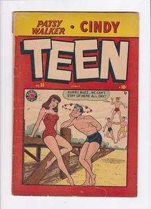 TEEN COMICS #33 [1949 VG-] BEACH COVER!   PATSY WALKER & CINDY - Picture 1 of 2