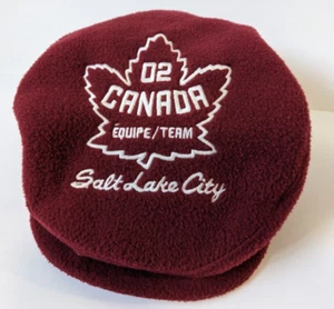 vtg Roots Team Canada Salt Lake 2002 Winter Olympics Fleece Newsboy Hat sz M - Picture 1 of 18