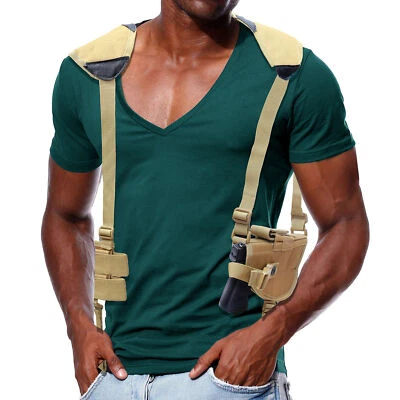 Tactical Concealed Carry Shoulder Gun Pistol Holster with Double Magazine Pouch - Image 1 of 4