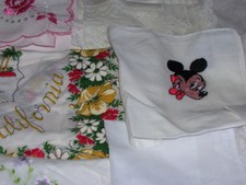 Vintage Antique Linen Handkerchiefs Hankies Mickey Mouse - 20
