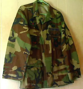 Vintage US Military Army Navy Marines BDU Woodland Camo Shirts Medium To Large - Picture 1 of 73