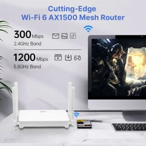 Router WiFi 6 per Casa AX1500 Router Gigabit Dual Band per Internet Wireless US - Foto 1 di 6