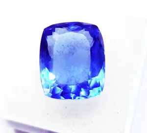 Topazio Blu Brasiliano 9,85 Cts Certificato Forma Cuscino Gemme Sciolte Con Omaggio - Foto 1 di 7