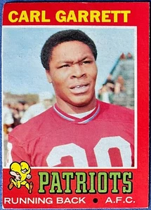 1971 Topps CARL GARRETT #34, PATRIOTI del New England - Foto 1 di 3