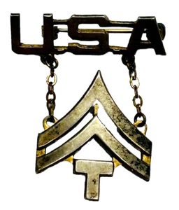 WW2 Gold Vermeil Sterling Silver Sweetheart Pin U.S Army Technician 5th Grade - Picture 1 of 6