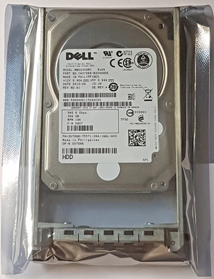 300 GB SAS Dell MBD2300RC 10000rpm 16MB HDD 2.5 " Internal Hard Drive New + - Image 1 of 1