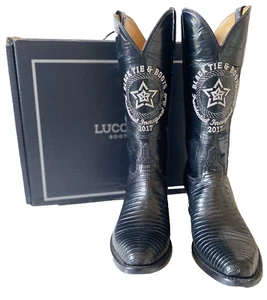 Lucchese Exotic Lizard Boots 9.5 B Presidential Inaugural Black Tie & Boots Ball - Picture 1 of 24