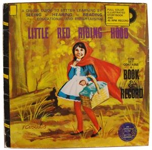 LITTLE RED RIDING HOOD VINYL RECORD 45RPM+ FULL COLOR ILLUSTRATED STORYBOOK SET - Picture 1 of 4