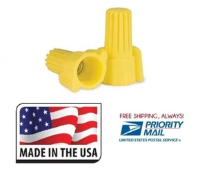 (1000) Yellow Winged Nut Screw On Wire Connector Twist-On P11 Made in USA UL - Picture 1 of 2