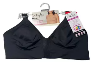 Playtex Secrets Bra Womens M+ Black Soft Comfort Wirefree Full Coverage 4832 - Picture 1 of 14