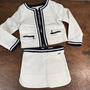 Karl Lagerfeld Kids White & Black Long Sleeve Sweater & Skirt Girls Size 4-102cm - Picture 1 of 11