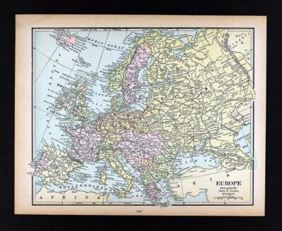 1894 Cram Map Europe - Spain France Germany Austria Italy Sweden Holland Norway - Image 1 of 3