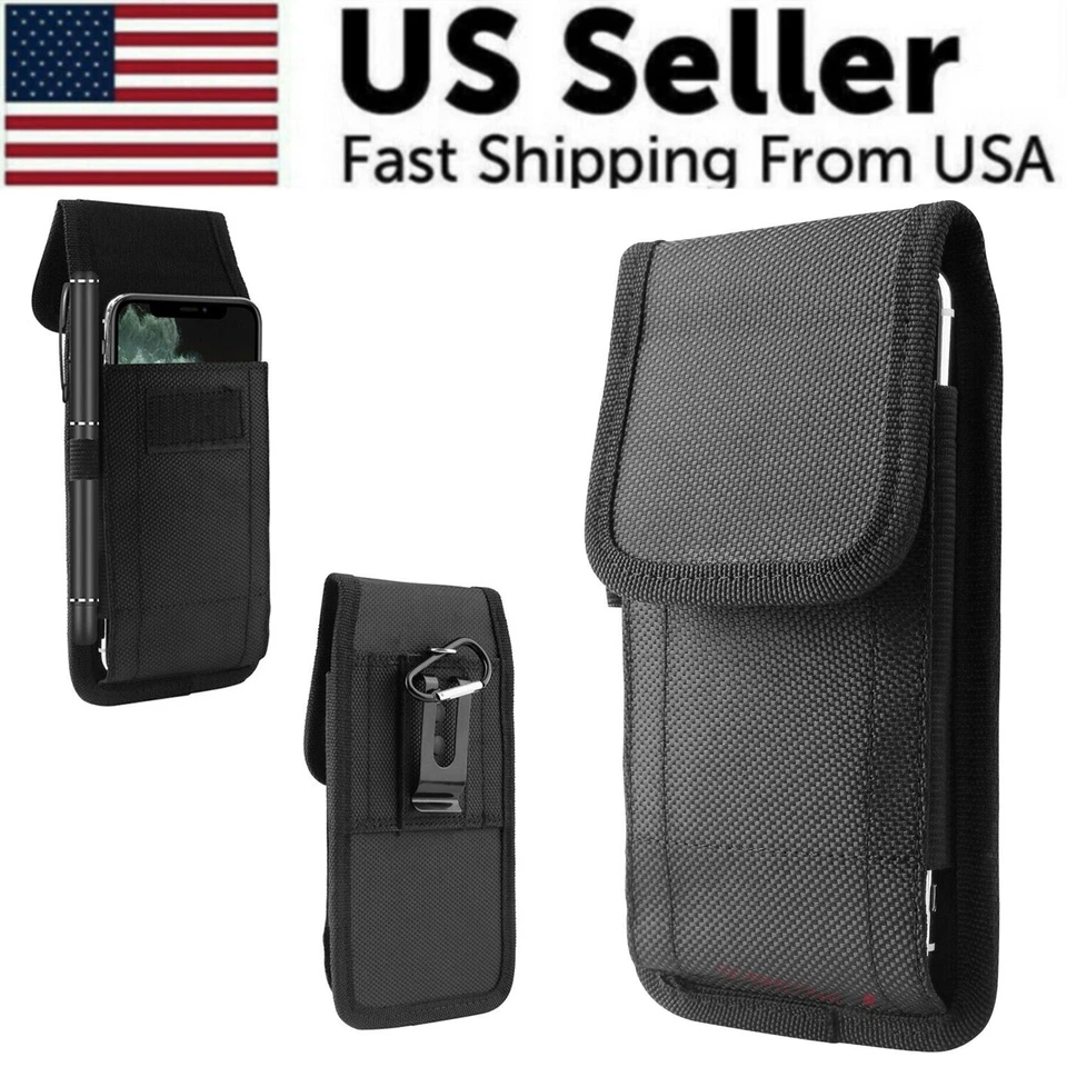 Vertical Cell Phone Holster Pouch Wallet Case With Belt Clip For iPhone Samsung - Image 1 of 4