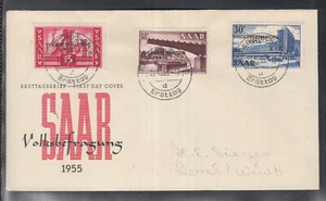 SAAR EL SAARLAND hermoso FDC 1955 consulta popular / Volksbefragung (1) - Imagen 1 de 1