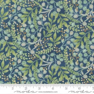Harvest Wishes by Deb Strain Cotton Fabric 1 Yd Blue Floral - Picture 1 of 1