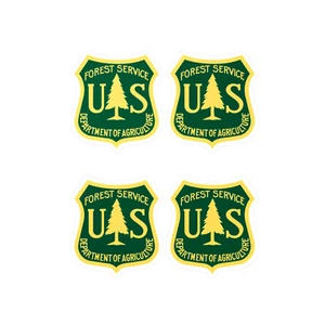 US Forest Service Kiss-Cut Vinyl Decals 2.6" x 3" 4 Pack, Nature Lover Gift - Picture 1 of 4