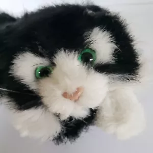 Vintage Russ Berrie Plüschtier Tabitha schwarze Katze zusammengerollt Stofftier Puppe 7 Zoll - Bild 1 von 7