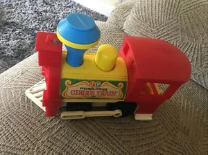 Vintage 70s Fisher Price Little People CIRCUS TRAIN ENGINE TOOT TOOT WORKS - Bild 1 von 8