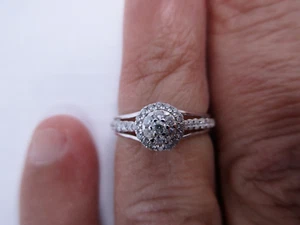 10K Weißgold Diamant Cocktail Ring Diamanten = 3/4 Karat F-VS2 Wert = 3.950€ - Bild 1 von 10