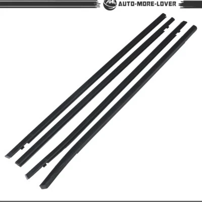 Fit For 2016-2019 Honda Civic Sedan 4PCS Window Weatherstrip Molding Trim - Image 1 of 4