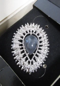 VINTAGE Sarah Coventry "Granada" Silver Tone & Cabochon Brooch Original Box 1978 - Picture 1 of 7