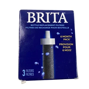 BRITA Bottle Replacement Filters 3 Filters 6 Months Pack Supply New Sealed OEM - Picture 1 of 4