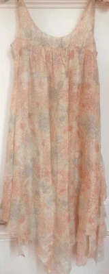 100% SILK EDUN Lemon Summer Dress Size 8 - Imagem 1 de 4